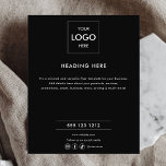 Logo minimale zakelijke marketing zwart flyer<br><div class="desc">Eenvoudige zakenvlieger.</div>