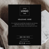Logo minimale zakelijke marketing zwart flyer