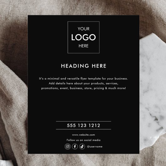 Logo minimale zakelijke marketing zwart flyer