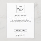 Logo minimale zakelijke marketing zwart flyer (Achterkant)