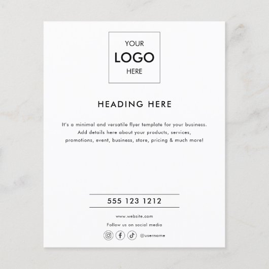 Logo minimale zakelijke marketing zwart flyer (Voorkant)