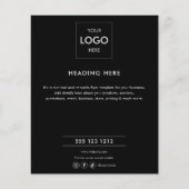 Logo minimale zakelijke marketing zwart flyer (Voorkant)