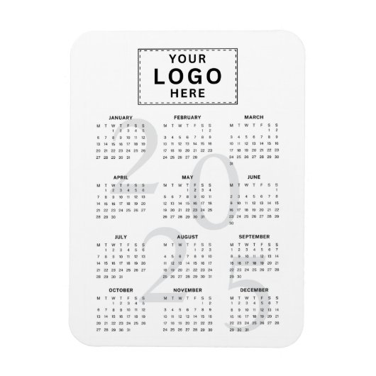 Logo Minimalist 2025 Maandkalender Magneet (Verticaal)