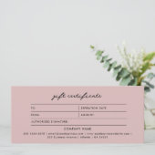 Logo Minimalist Blush Pink Cadeaubon (Staand voorkant)
