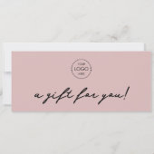Logo Minimalist Blush Pink Cadeaubon (Achterkant)