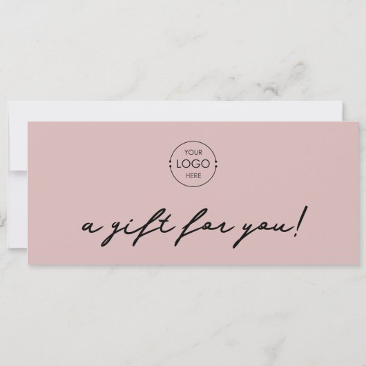Logo Minimalist Blush Pink Cadeaubon (Achterkant)
