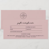 Logo Minimalist Blush Pink Cadeaubon (Voorkant / Achterkant)