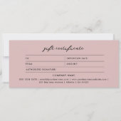 Logo Minimalist Blush Pink Cadeaubon (Voorkant)
