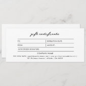 Logo Minimalist Eenvoudig Wit Cadeaubon (Voorkant / Achterkant)