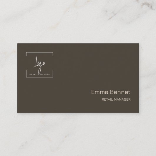 Logo Minimalist Naam Bedrijfsgegevens Qr-code Visitekaartje (Voorkant)