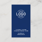 Logo Minimalist Navy Blue Modern Slank Custom Visitekaartje (Achterkant)