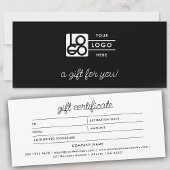 Logo Minimalist Script Modern Gift Certificate