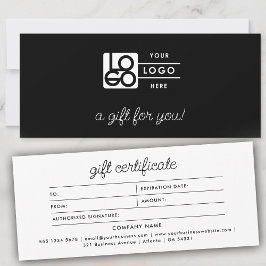 Logo Minimalist Script Modern Gift Certificate