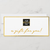 Logo Minimalistisch Goud & Wit Cadeaubon (Achterkant)