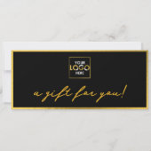 Logo Minimalistisch Goud & Zwart Cadeaubon (Achterkant)