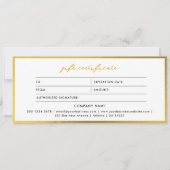 Logo Minimalistisch Goud & Zwart Cadeaubon (Voorkant)