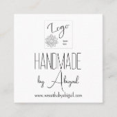 Logo Minimalistisch handgemaakt handgemaakt Visite Vierkante Visitekaartje (Voorkant)