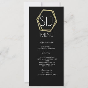 Logo minimalistisch menu Faux Gold Geo voor wedden