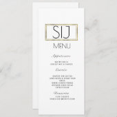 Logo minimalistisch menu Faux Gold Rim Dinner (Voorkant / Achterkant)