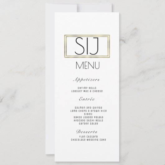 Logo minimalistisch menu Faux Gold Rim Dinner (Voorkant)