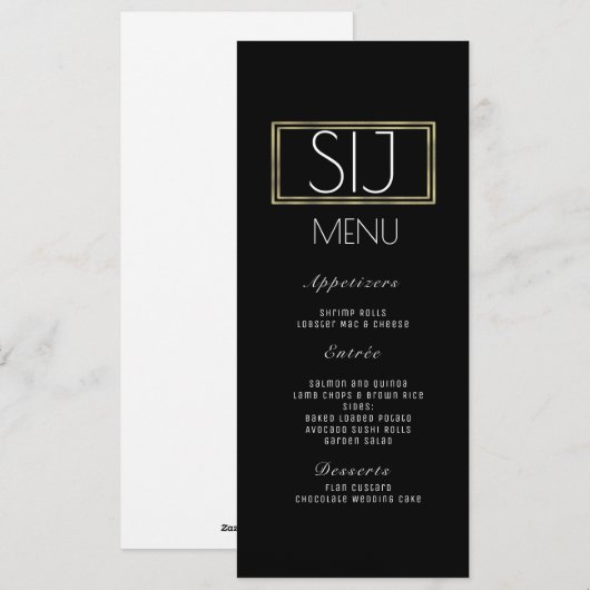 Logo minimalistisch menu Faux Gold Rim Dinner (Voorkant / Achterkant)