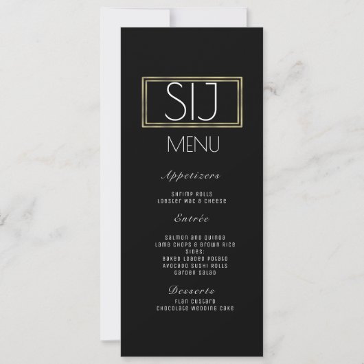 Logo minimalistisch menu Faux Gold Rim Dinner (Voorkant)