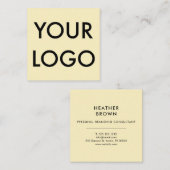 Logo minimalistisch modern geel vierkante visitekaartje (Voorkant / Achterkant)