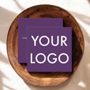 Logo minimalistisch modern Paars Vierkante Visitekaartje