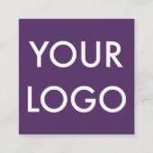 Logo minimalistisch modern Paars Vierkante Visitekaartje (Voorkant)