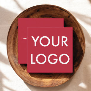 Logo minimalistisch modern rood vierkante visitekaartje