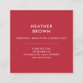 Logo minimalistisch modern rood vierkante visitekaartje (Achterkant)