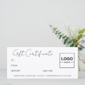Logo minimalistisch modern wit cadeaubon (Staand voorkant)