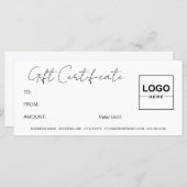 Logo minimalistisch modern wit cadeaubon (Voorkant / Achterkant)