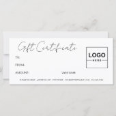 Logo minimalistisch modern wit cadeaubon (Voorkant)