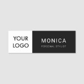 Logo minimalistisch Professional zwart Naamplaatje (Voorkant)