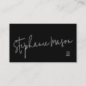 Logo minimalistisch script voor witte Sjabloon Sim Visitekaartje (Voorkant)