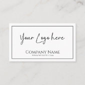 Logo minimalistisch wit en zwart visitekaartje (Voorkant)