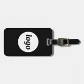 Logo minimalistisch zwart bedrijf bagagelabel (Voorkant horizontaal)