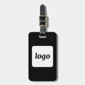 Logo minimalistisch zwart bedrijf bagagelabel (Voorkant verticaal)
