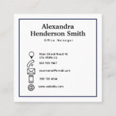 Logo minimalistisch zwart-wit vierkante visitekaartje (Achterkant)