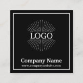 Logo minimalistisch zwart-wit vierkante visitekaartje (Voorkant)