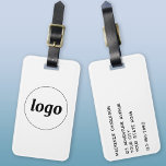Logo minimalistische bedrijven bagagelabel<br><div class="desc">Eenvoudig logo-ontwerp voor uw bedrijf. Vervang de logo en de details met uw en verander de achtergrondkleur in het aan te passen ontwerphulpmiddel. Ideaal voor als promotiemiddel om klanten,  klanten en werknemers,  en voor zakelijke reis- en handelsreizen shows te geven.</div>