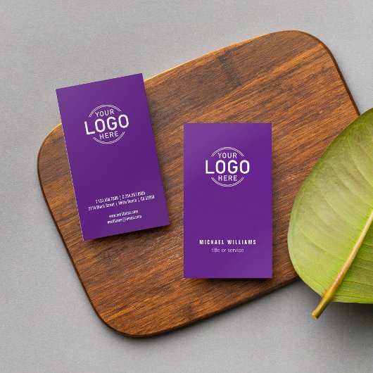 Logo Minimalistische Paarse moderne slanke custom Visitekaartje