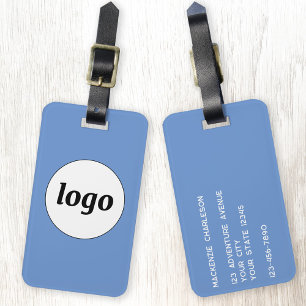 Logo Minimalistische Promotie Blauwe Zakelijke Bra Bagagelabel