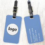 Logo Minimalistische promotionele Blue Business Br Bagagelabel<br><div class="desc">Eenvoudig logo-ontwerp voor uw bedrijf. Vervang de logo en de details met uw en verander de achtergrondkleur in het aan te passen ontwerphulpmiddel. Ideaal voor als promotiemiddel om klanten,  klanten en werknemers,  en voor zakelijke reis- en handelsreizen shows te geven.</div>