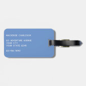 Logo Minimalistische promotionele Blue Business Br Bagagelabel (Achterkant horizontaal)