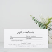 Logo minimalistische rustieke kraft cadeaubon (Staand voorkant)