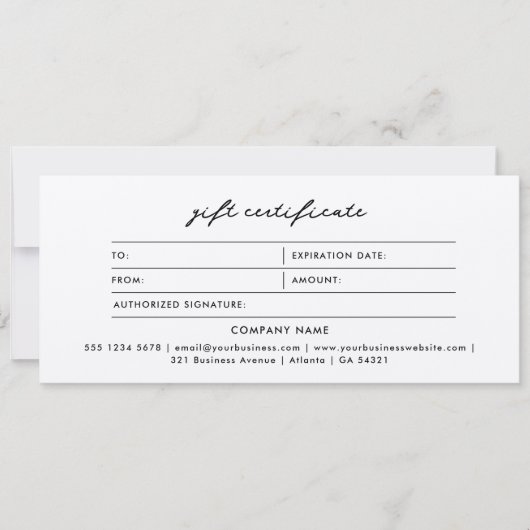 Logo minimalistische rustieke kraft cadeaubon (Voorkant)