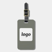 Logo Minimalistische Sage Green Business Bagagelabel (Voorkant verticaal)