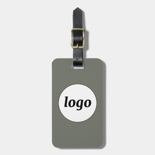 Logo Minimalistische Sage Green Business Bagagelabel (Voorkant verticaal)